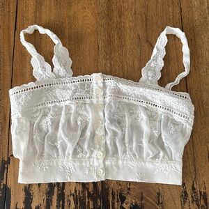 Forever 21 Sheer Floral Crop Cropped Top, Size Small (fits XS)